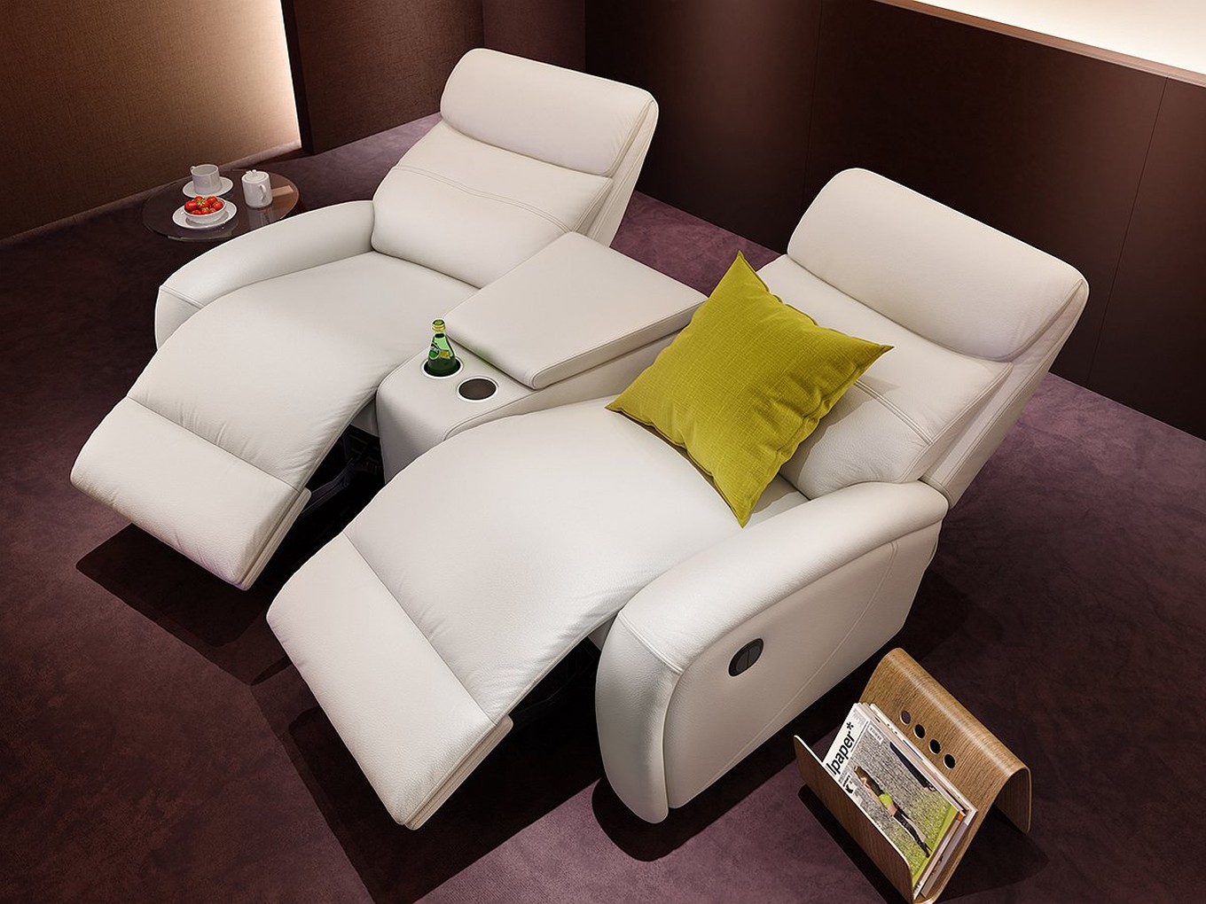 Heim Kinosofa Leder Garnitur Relax Couch TVSofa KinoSessel